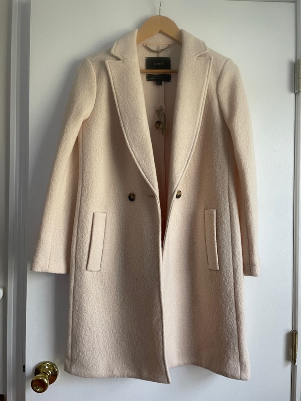 J. Crew Daphne Cream Boiled Wool Coat